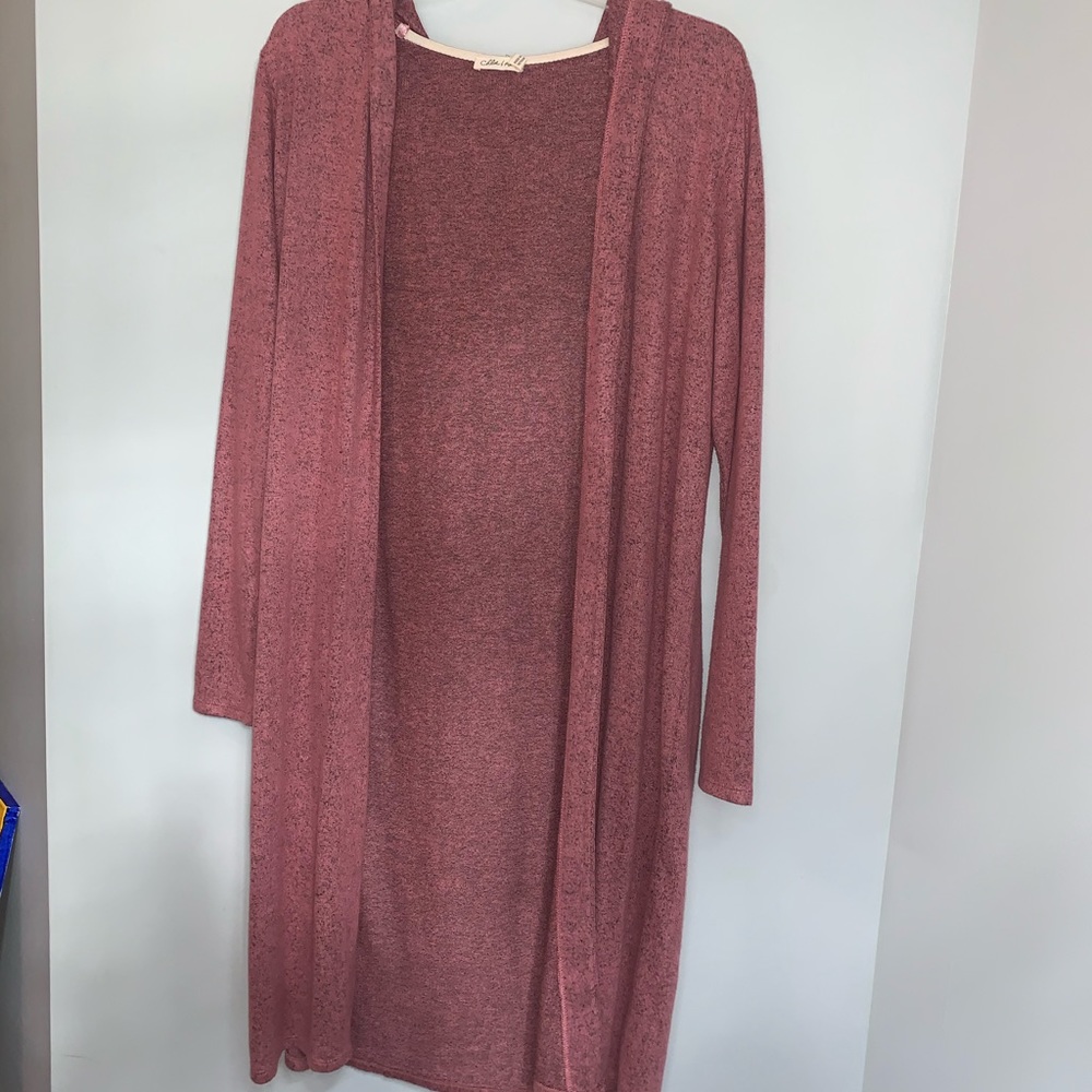 Chloe & Katie Heather Pink Long Cardigan